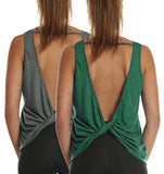 TK26 icyzone Workout Tank Tops for Women - Open Back Strappy Athletic Tanks, Yoga Tops, Gym Shirts