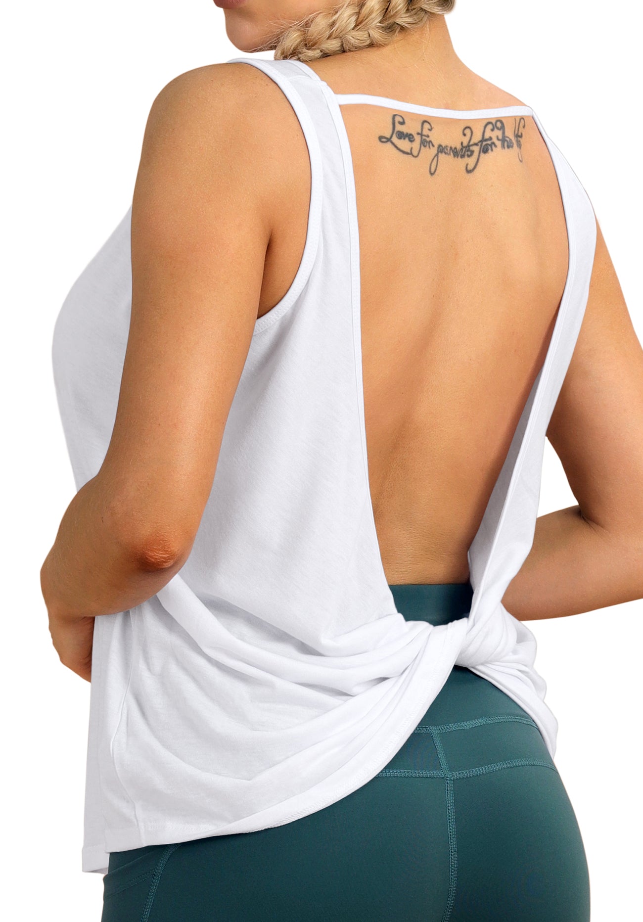 womens cute workout tops open back