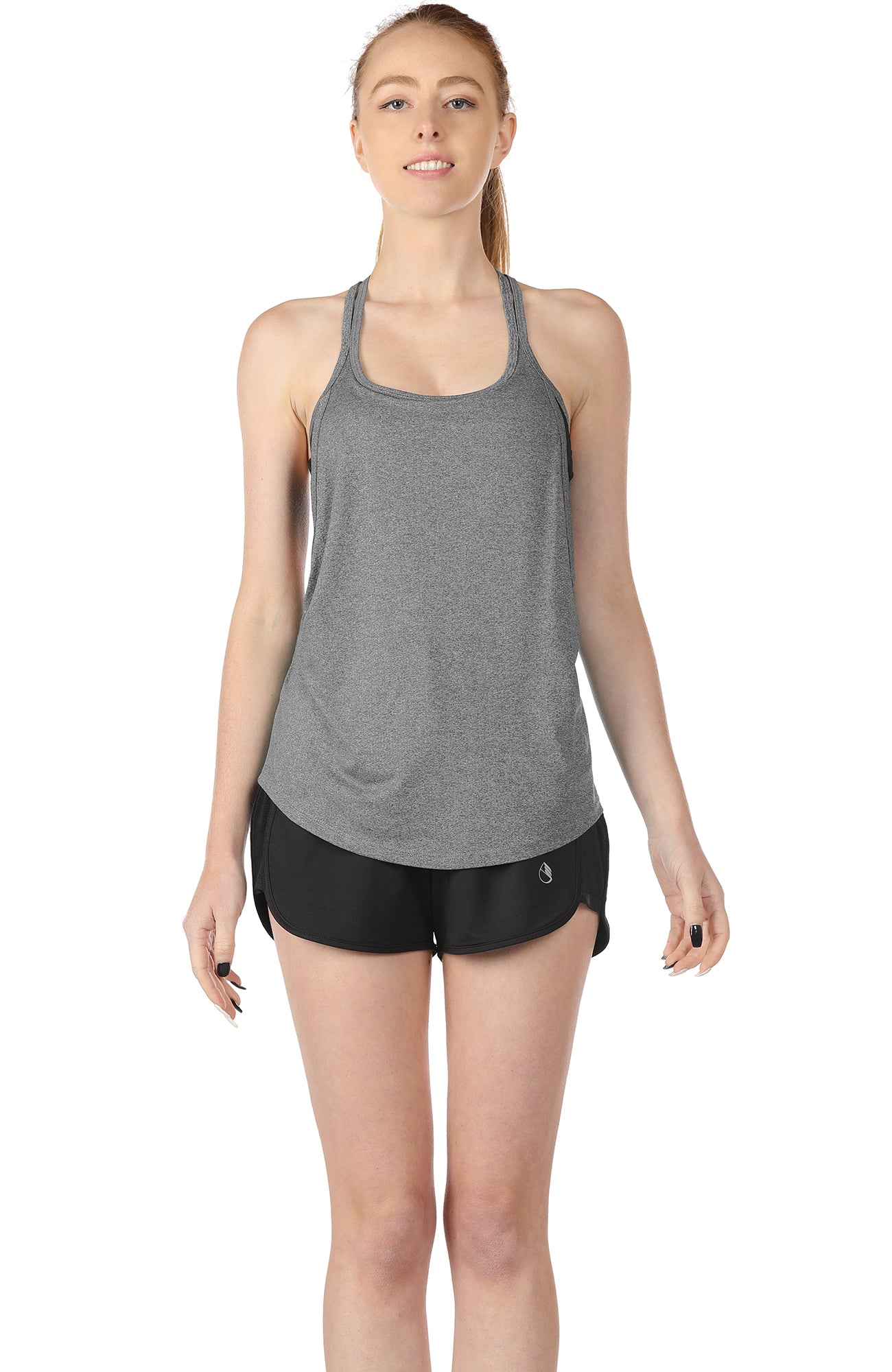 BMJL Women's Dark Grey Workout Tank Tops Built-in Bra