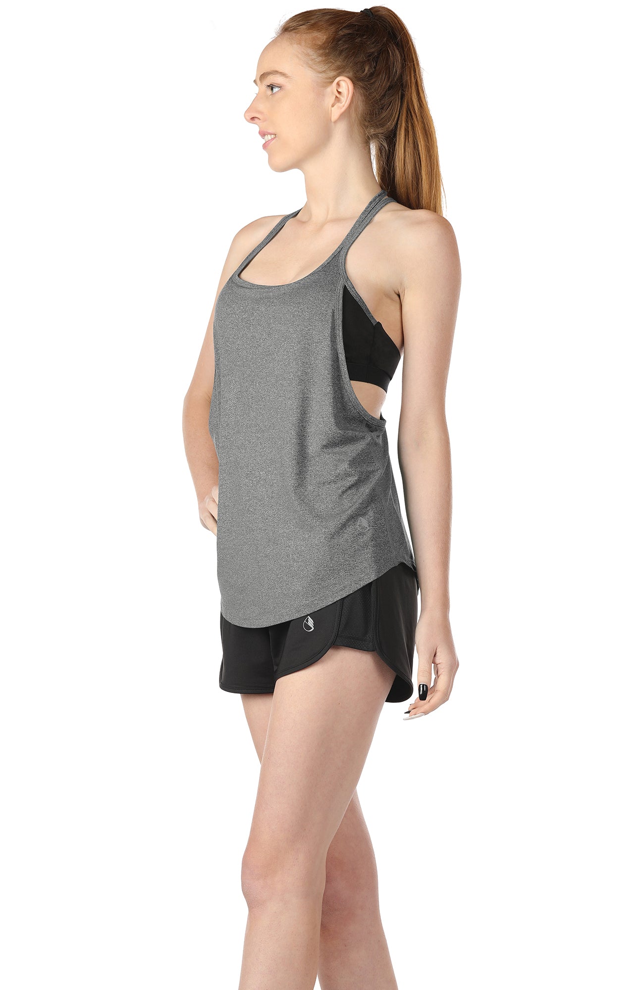 icyzone Workout Tank Tops Built in Bra - Women's Strappy Athletic