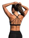 B16 icyzone Padded Strappy Sports Bra Yoga Tops Activewear Workout Clothes Women